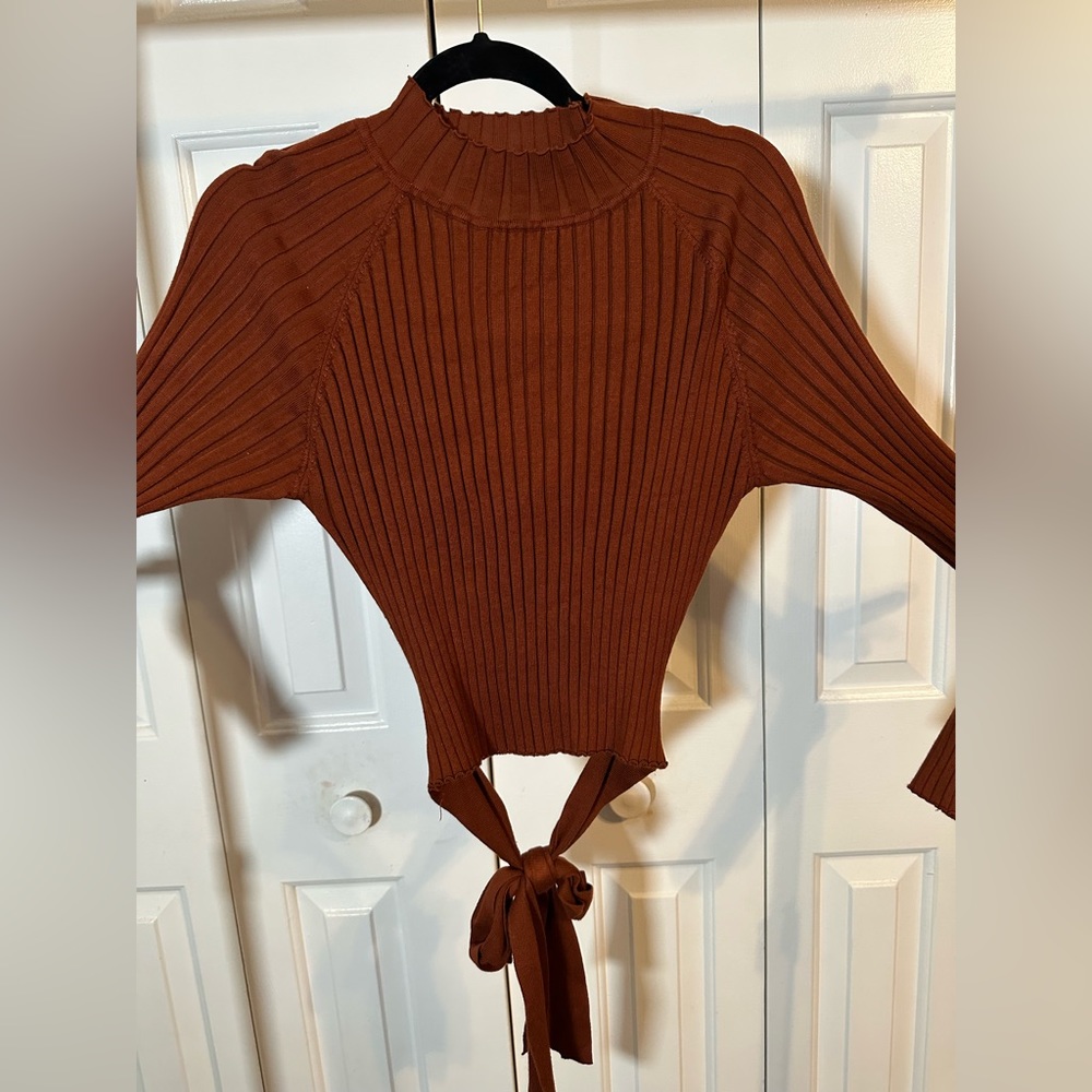 Orange fashion nova crop sweater